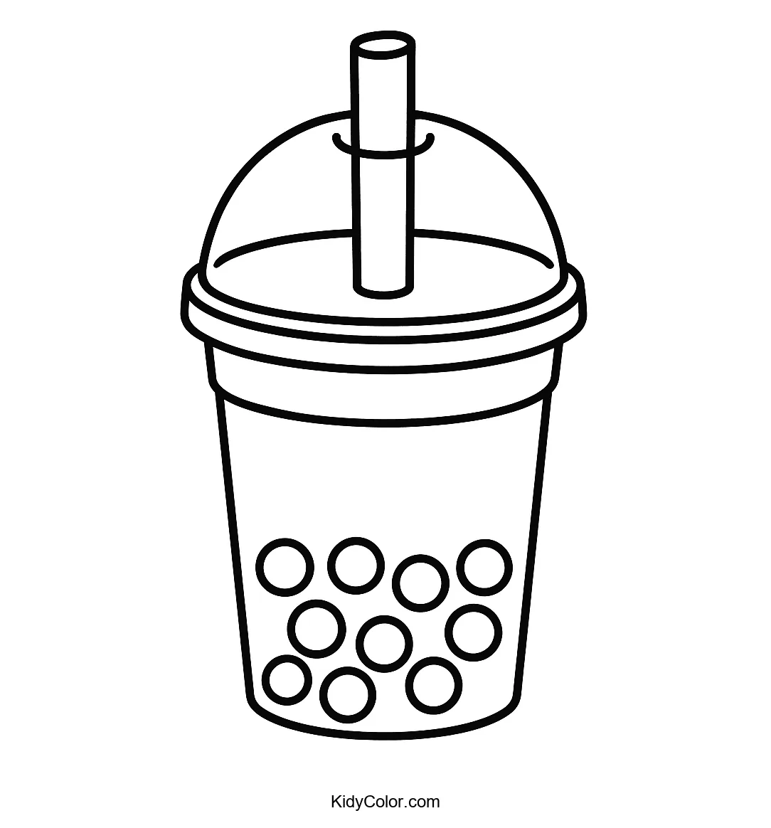 Line drawing of a bubble tea drink.
