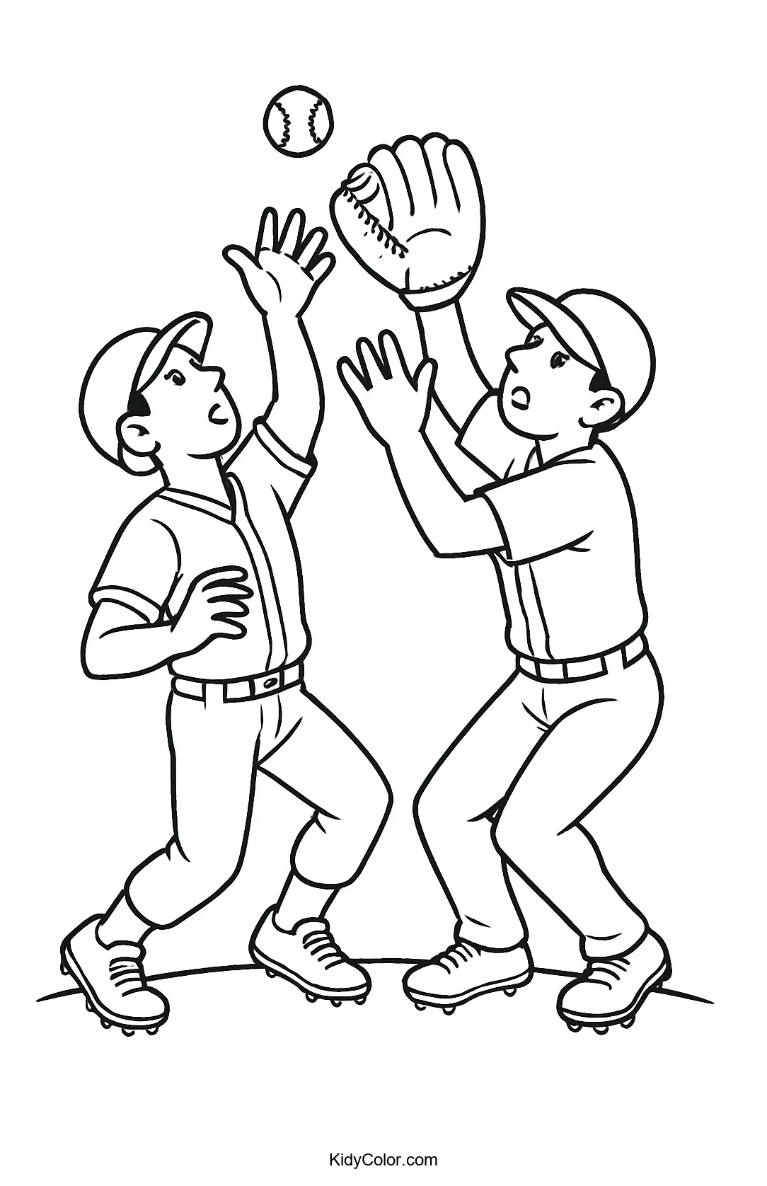 Kids coloring page of a sports game moment