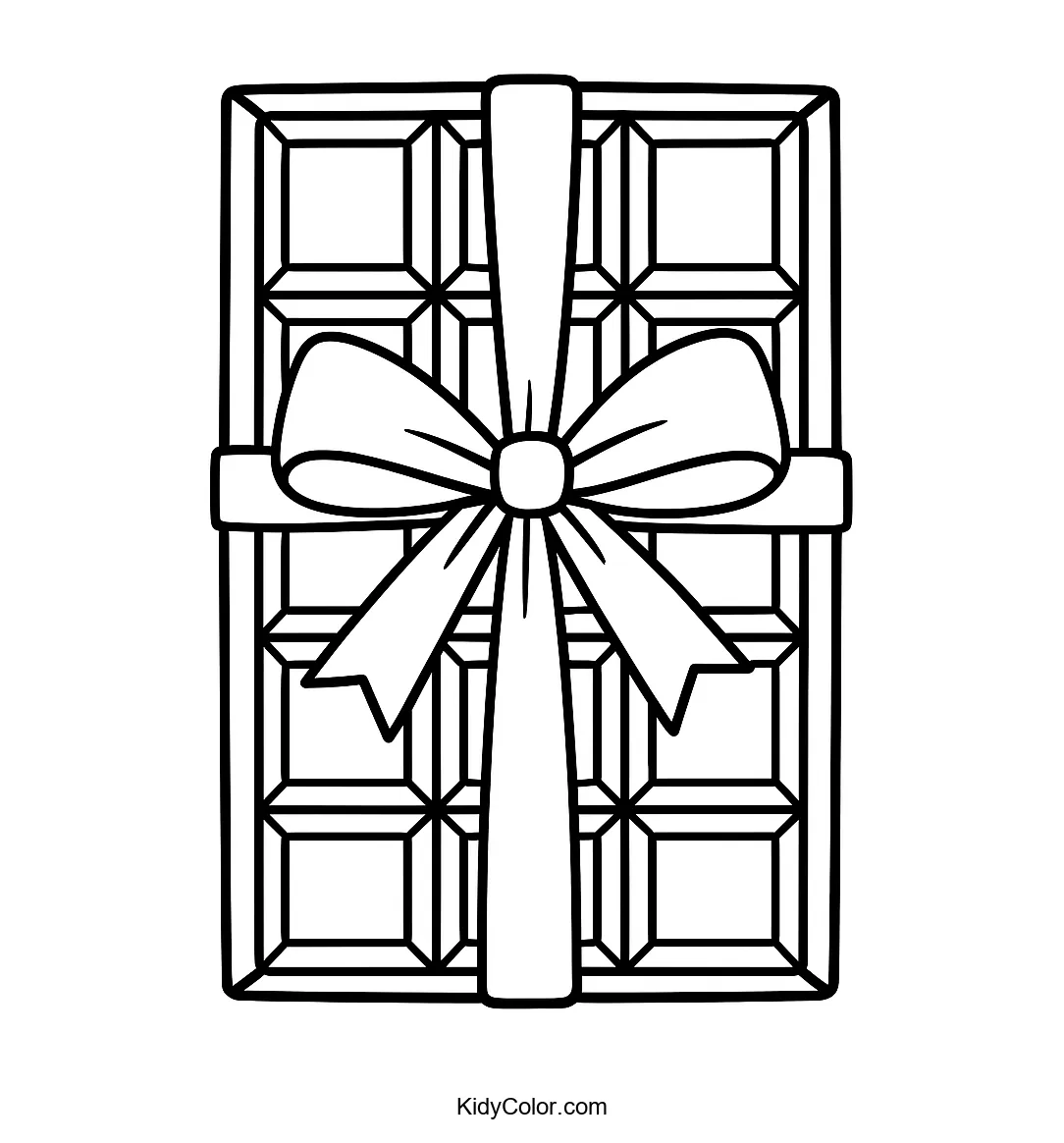 Chocolate bar with a ribbon bow coloring page