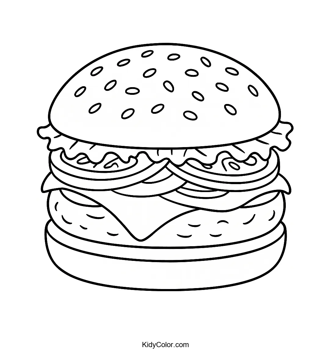 Classic cheeseburger line drawing