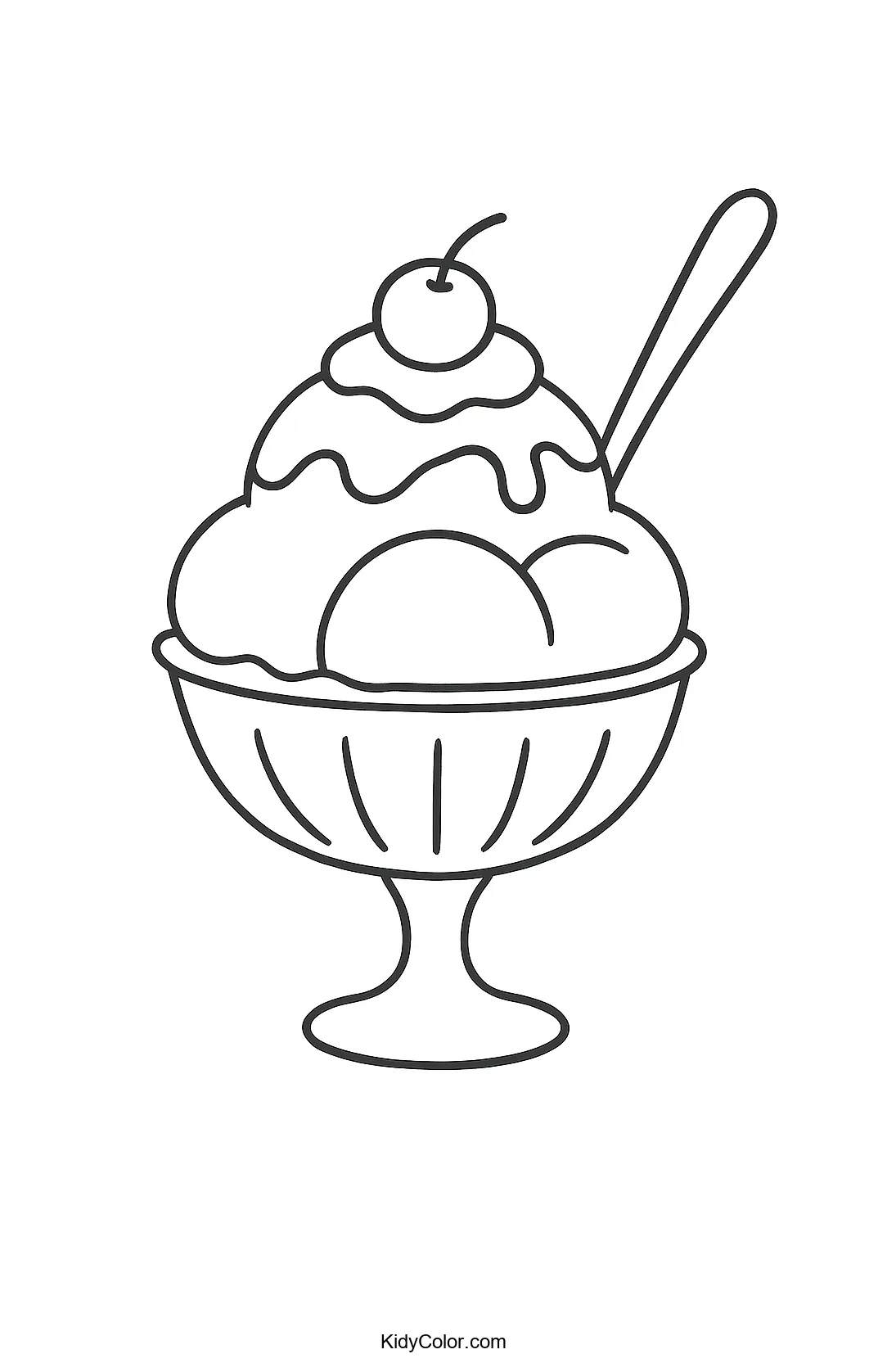 Ice cream sundae coloring page