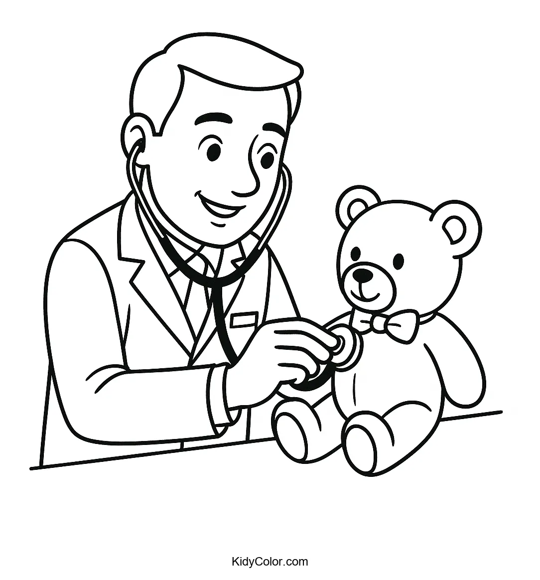 Doctor checks up on teddy bear