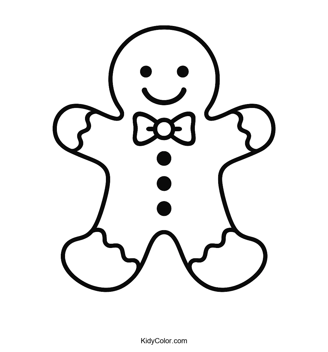 Gingerbread Man with icing details coloring page