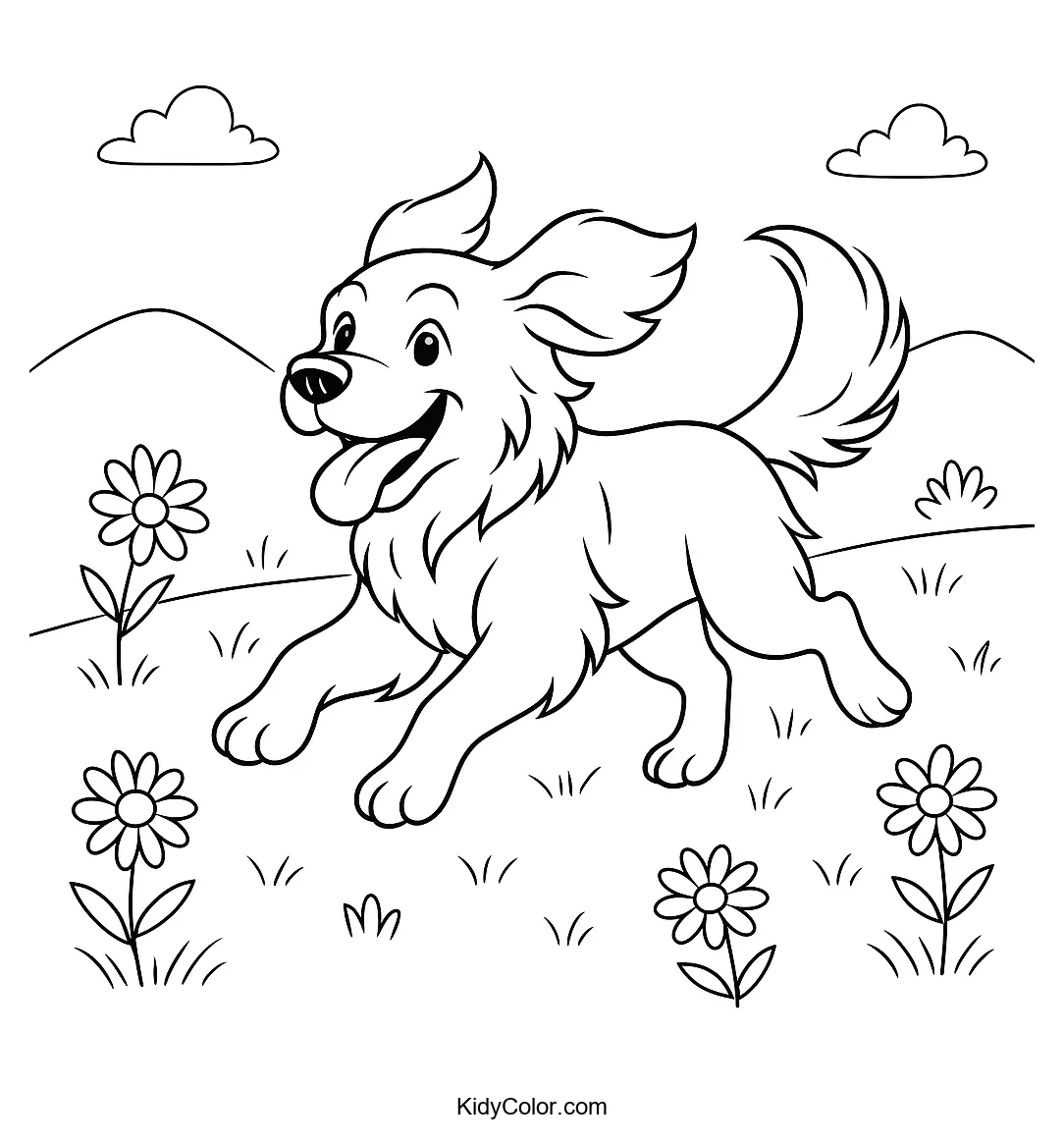Golden Retriever in a grassy meadow