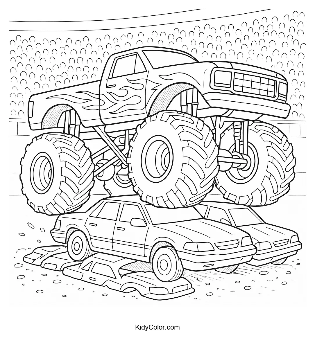 Monster truck in an arena scene