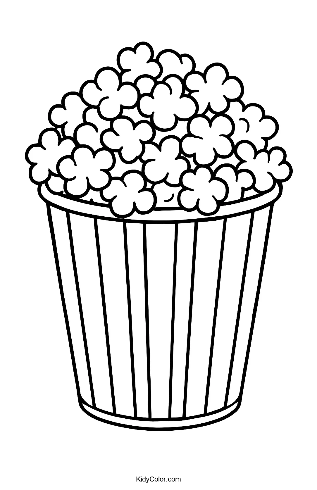 Overflowing bucket of popcorn drawing