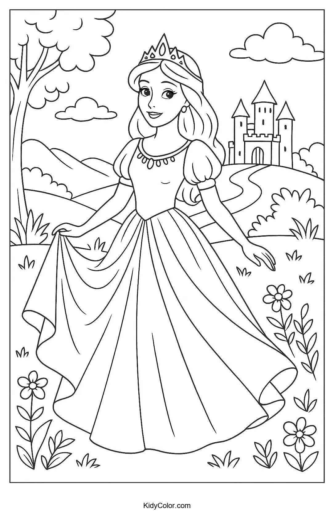 Princess in a countryside garden