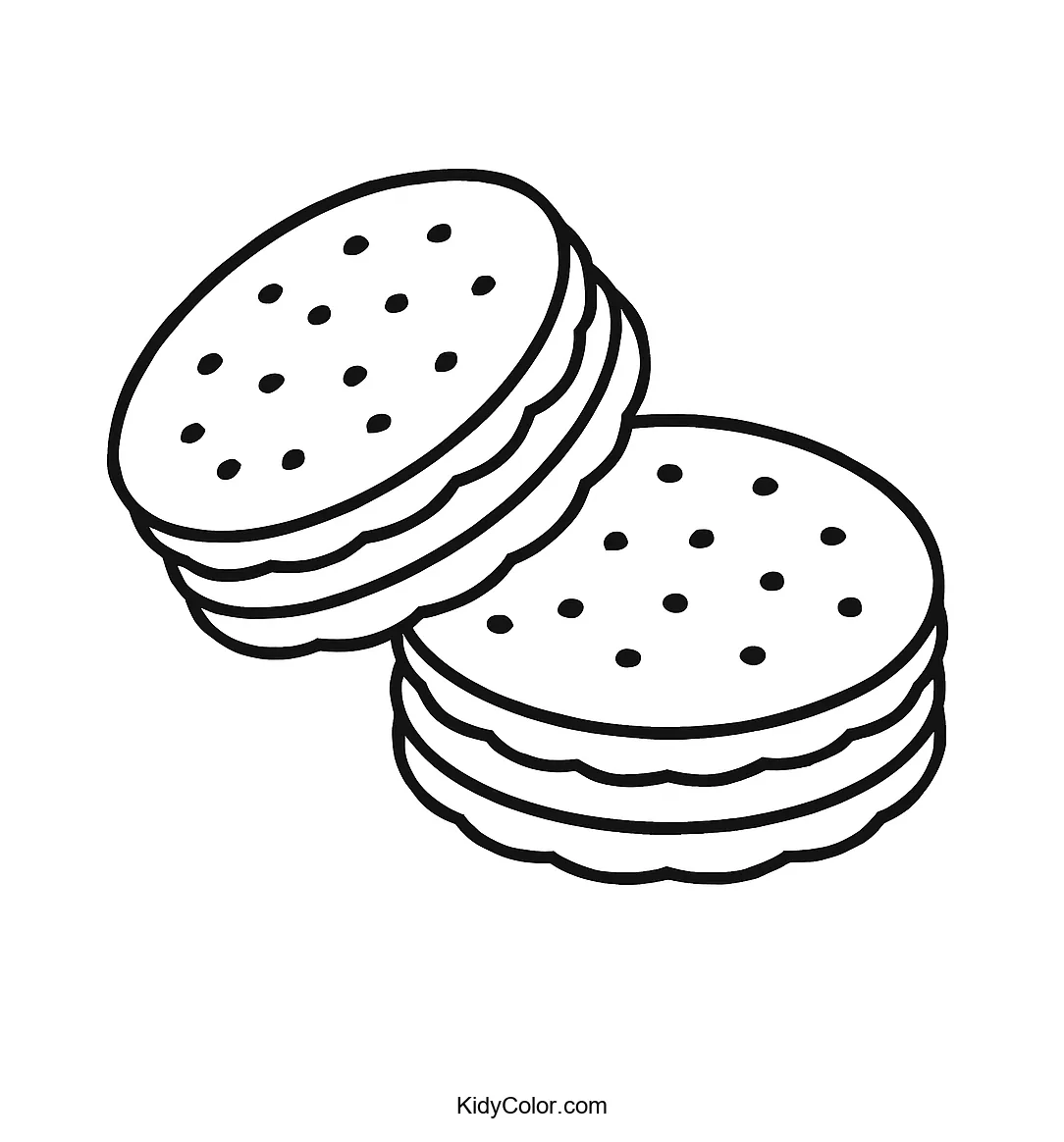 Outline of sandwich cookies for coloring