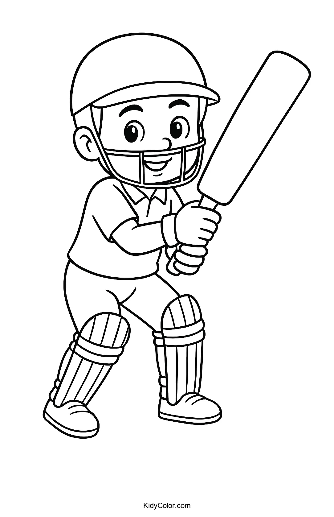 Young cricket player in batting stance