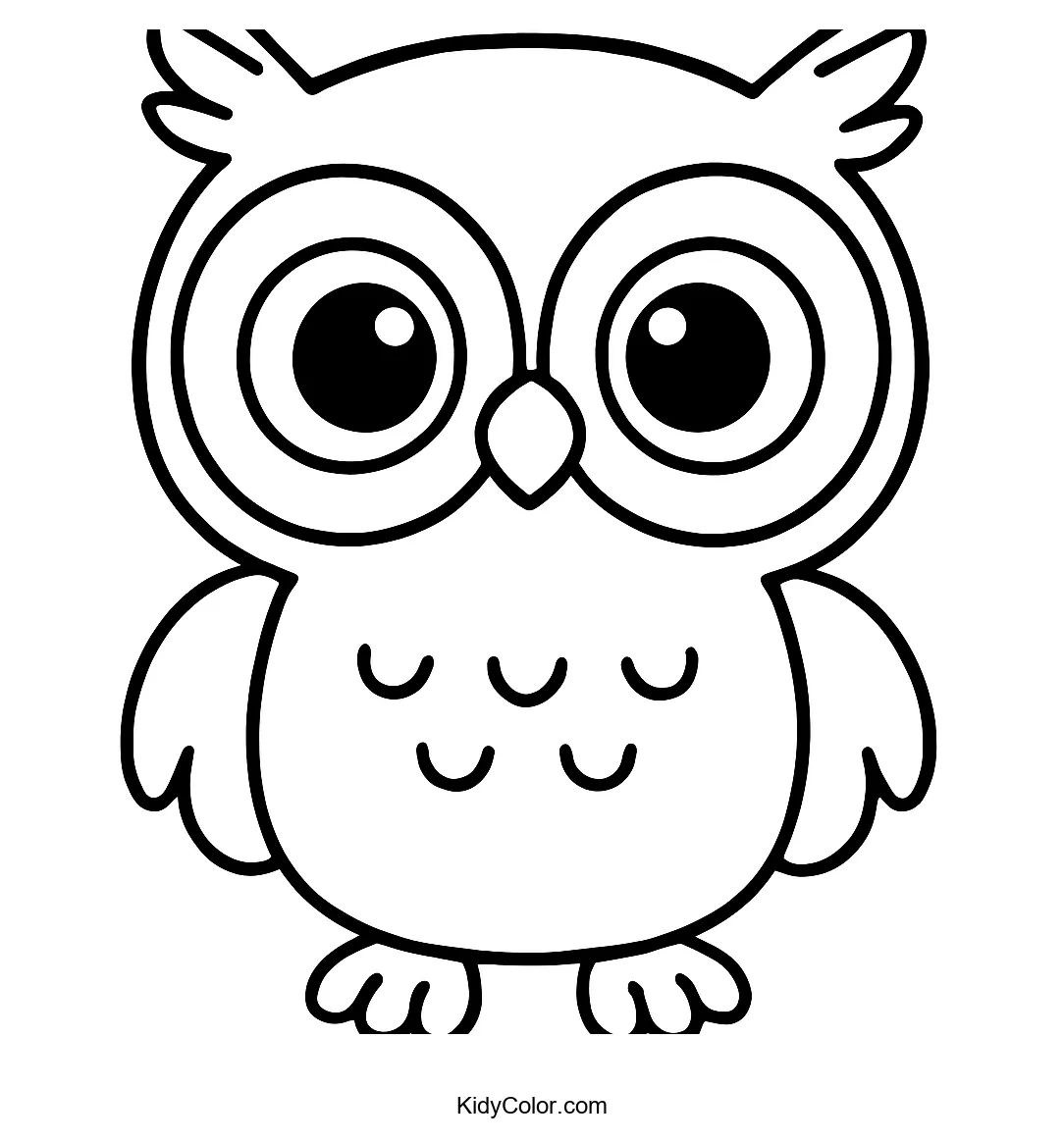 Baby cartoon owl with big eyes