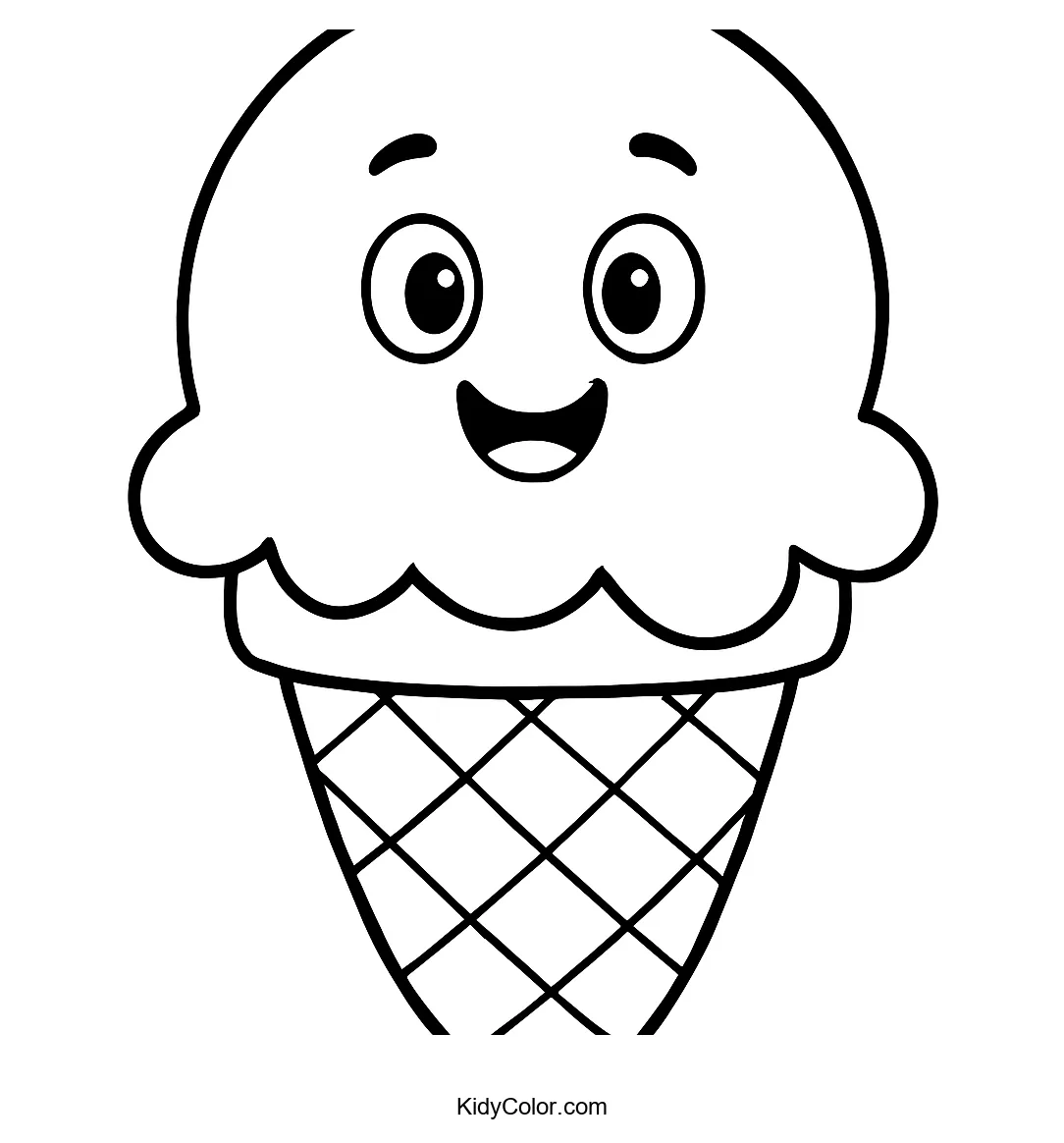 Cartoon ice cream cone with a scoop