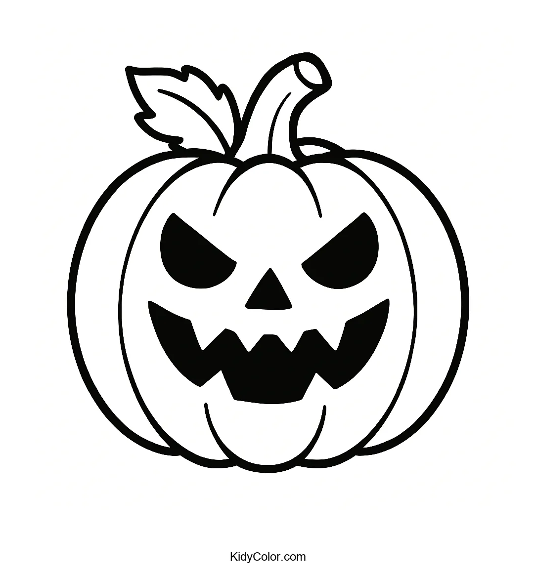 Cartoon jack-o-lantern with scary face
