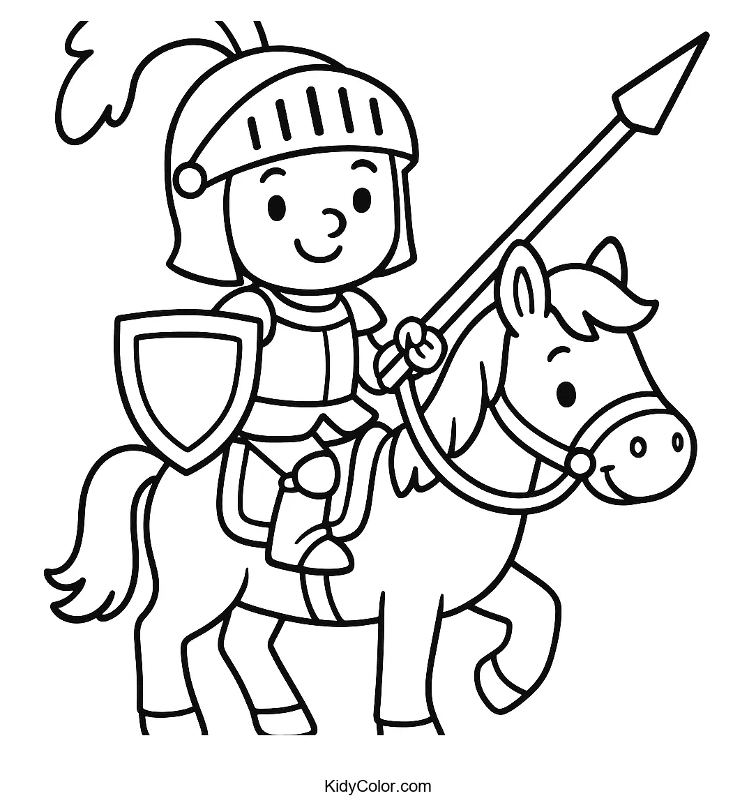 Knight in armor riding a horse