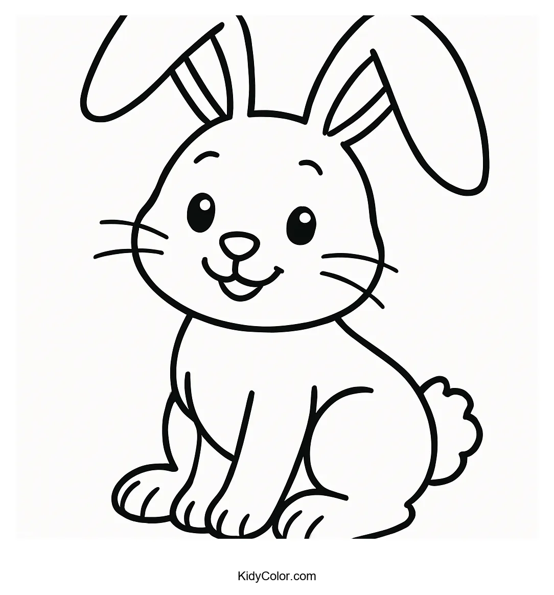 Cartoon pet rabbit with floppy ears