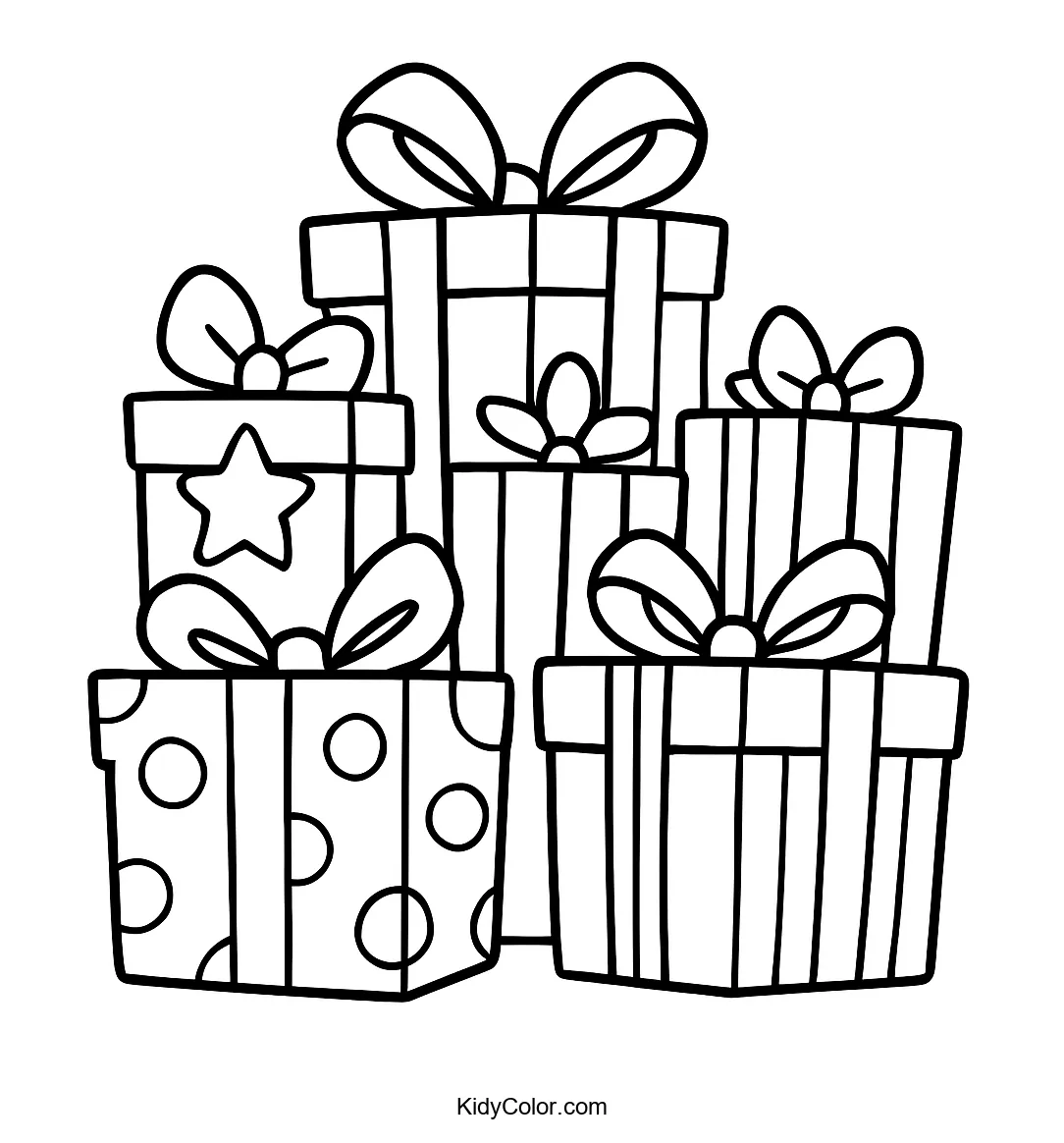 Cartoon gift boxes stacked together
