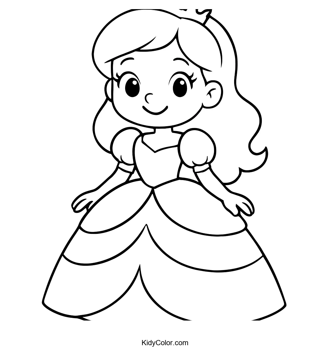 Cartoon princess in ball gown