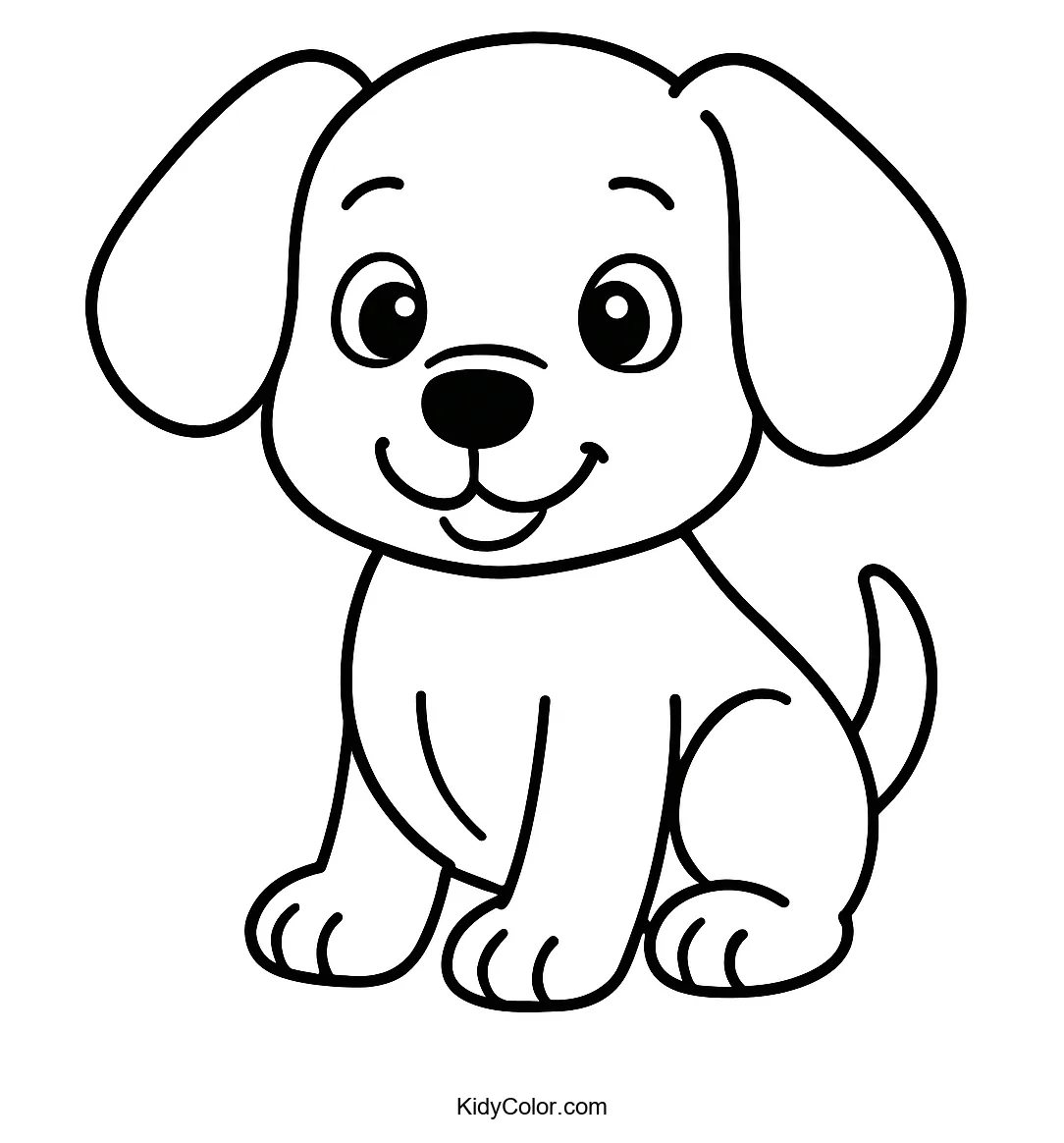 Cartoon puppy with big floppy ears
