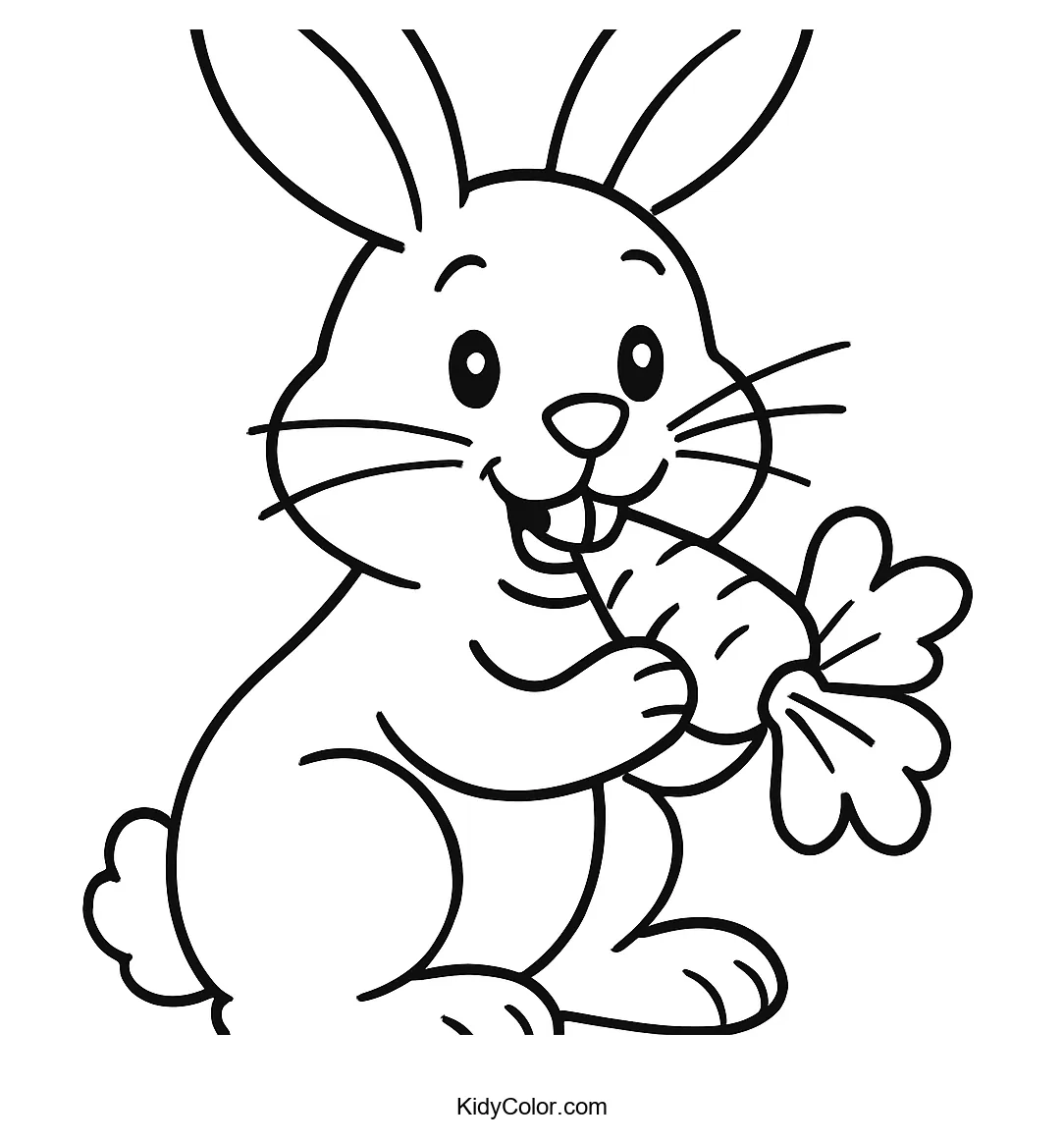Cartoon rabbit with a carrot