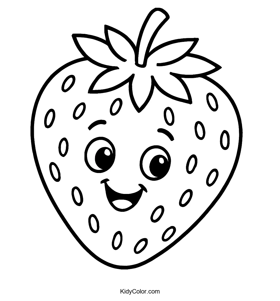 Cartoon strawberry with a happy face