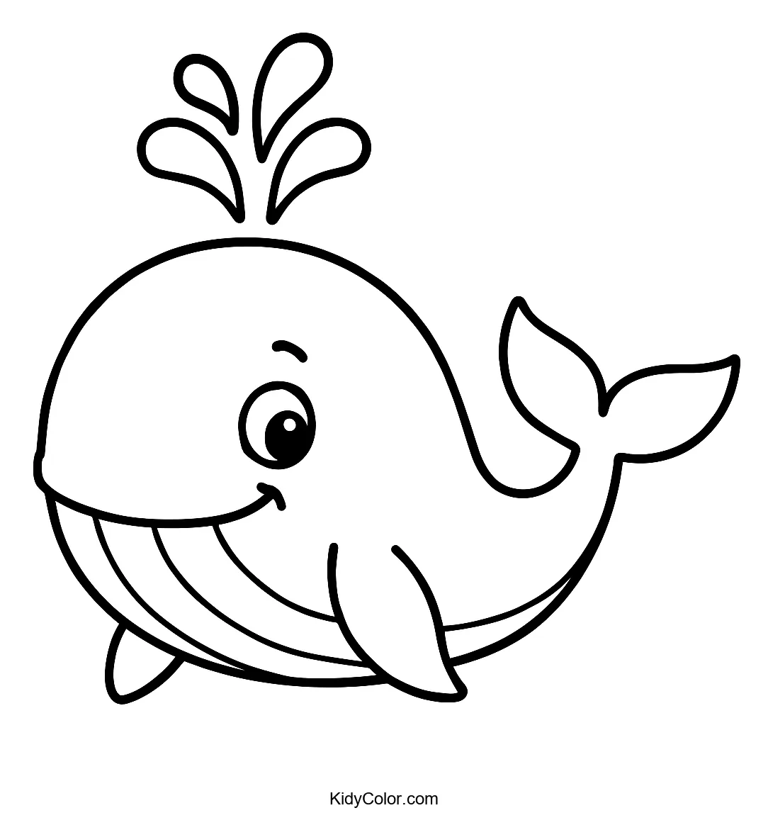 Cartoon whale spouting water