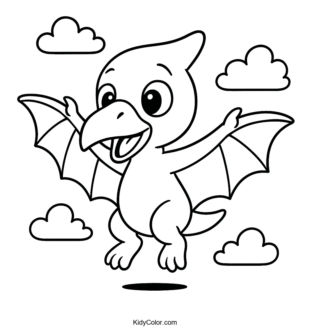Baby pterodactyl learning to fly