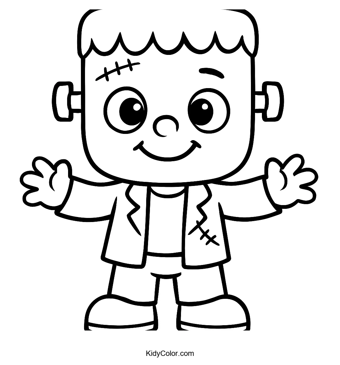 Cute cartoon Frankenstein monster for kids