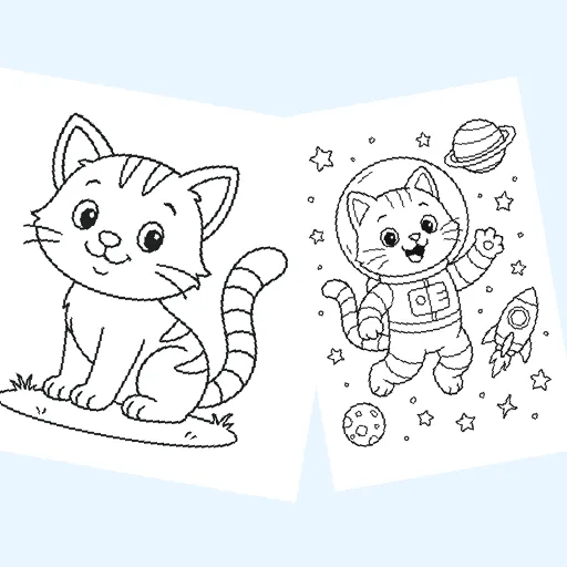 Free cats coloring pages for kids