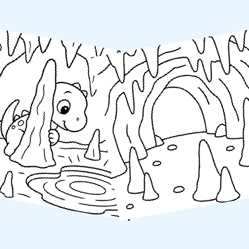 Free caves coloring pages