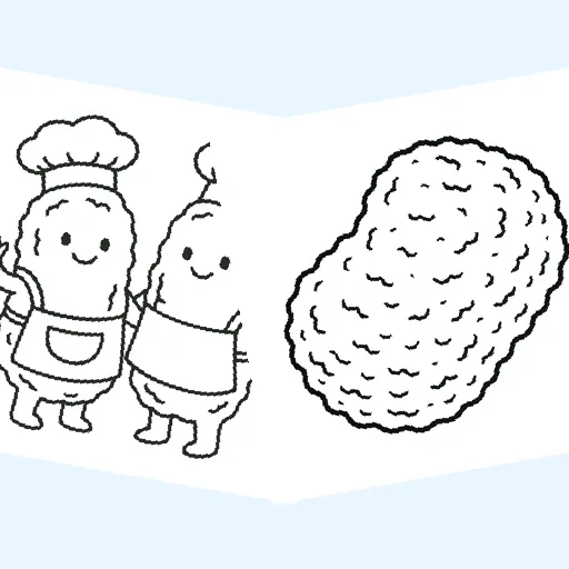 Free chicken nuggets coloring pages for kids