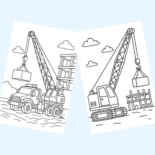 Free construction vehicles coloring pages for kids