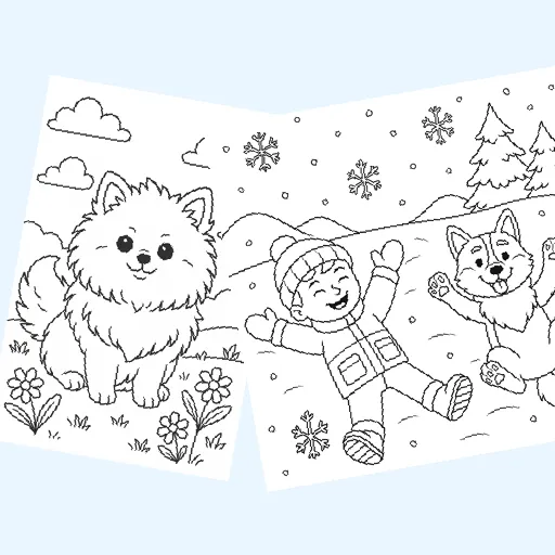 Free dog breeds coloring pages for kids
