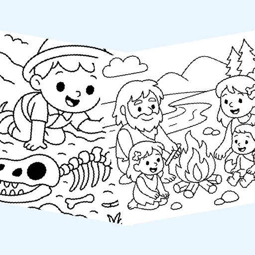 Free early humans coloring pages