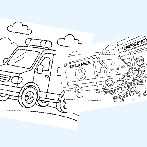 Free emergency vehicles coloring pages for kids