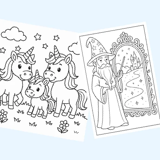 Free fantasy & magic coloring pages for kids