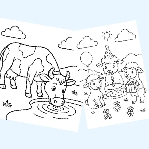 Free farm animals coloring pages for kids