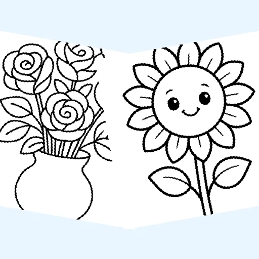 Free flowers coloring pages