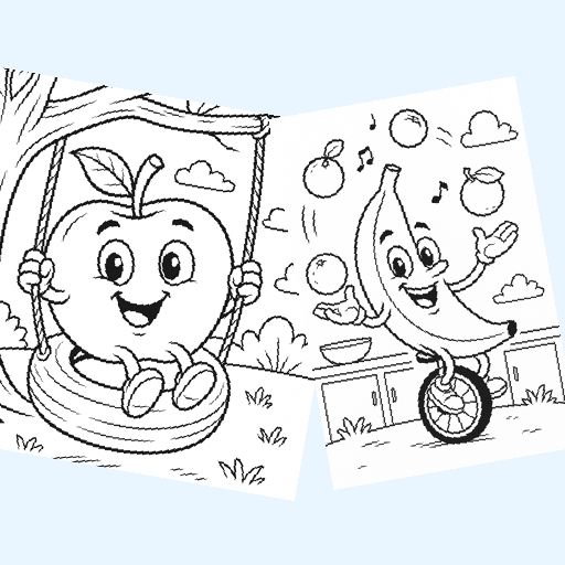 Free fruits coloring pages for kids