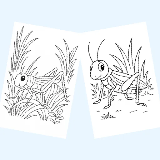Free grasshoppers coloring pages for kids
