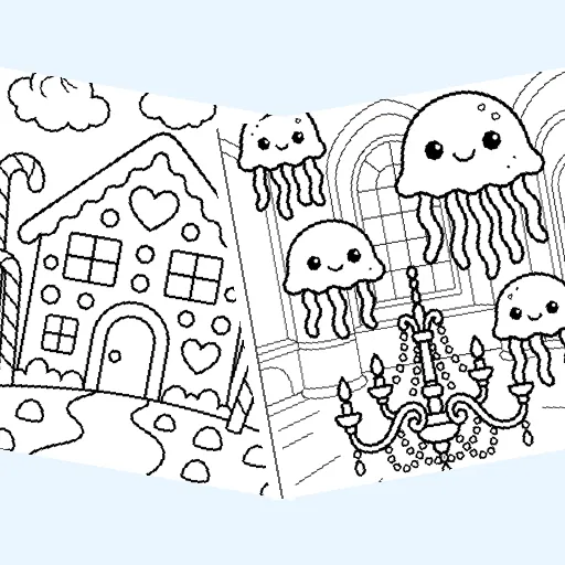 Free imaginary places coloring pages