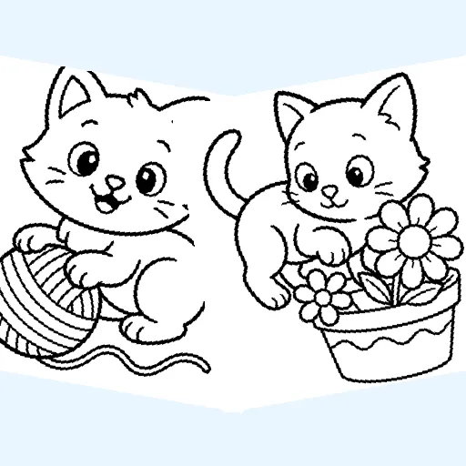 Free kittens coloring pages
