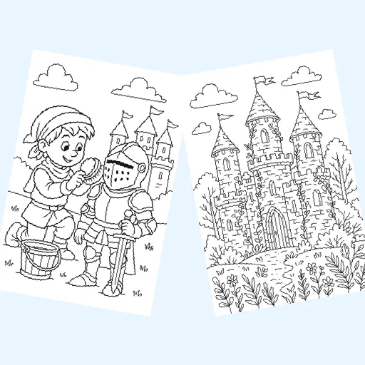 Free knights & castles coloring pages for kids