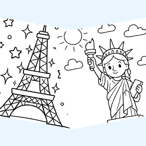 Free landmarks coloring pages
