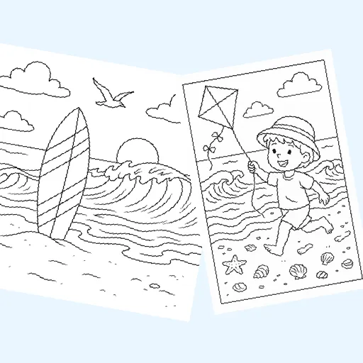 Free landscapes coloring pages for kids