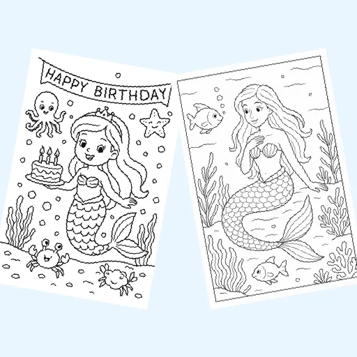 Free mermaids coloring pages for kids
