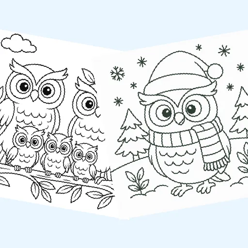 Free owls coloring pages for kids