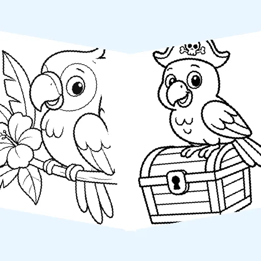 Free parrots coloring pages