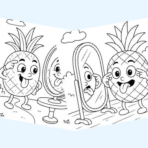 Free pineapples coloring pages for kids