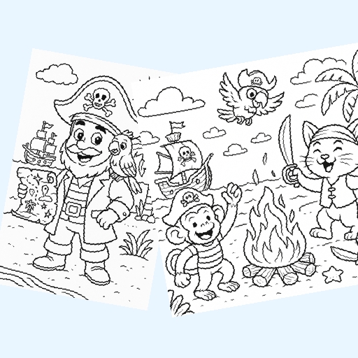 Free pirates coloring pages for kids