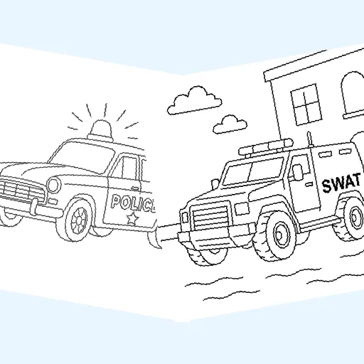 Free police vehicles coloring pages for kids