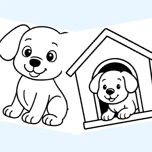 Free puppies coloring pages